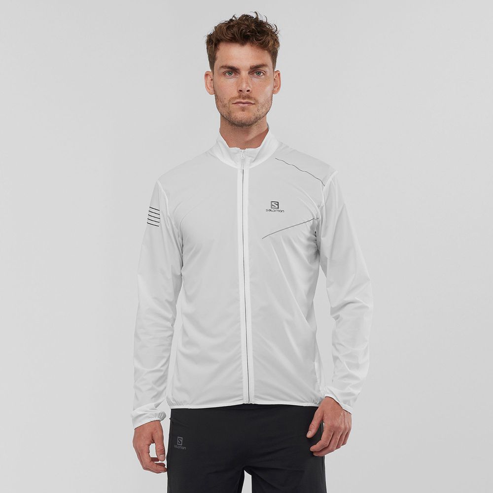 Salomon Singapore Mens Wind Breakers - SENSE M White | 68314-ZLVT